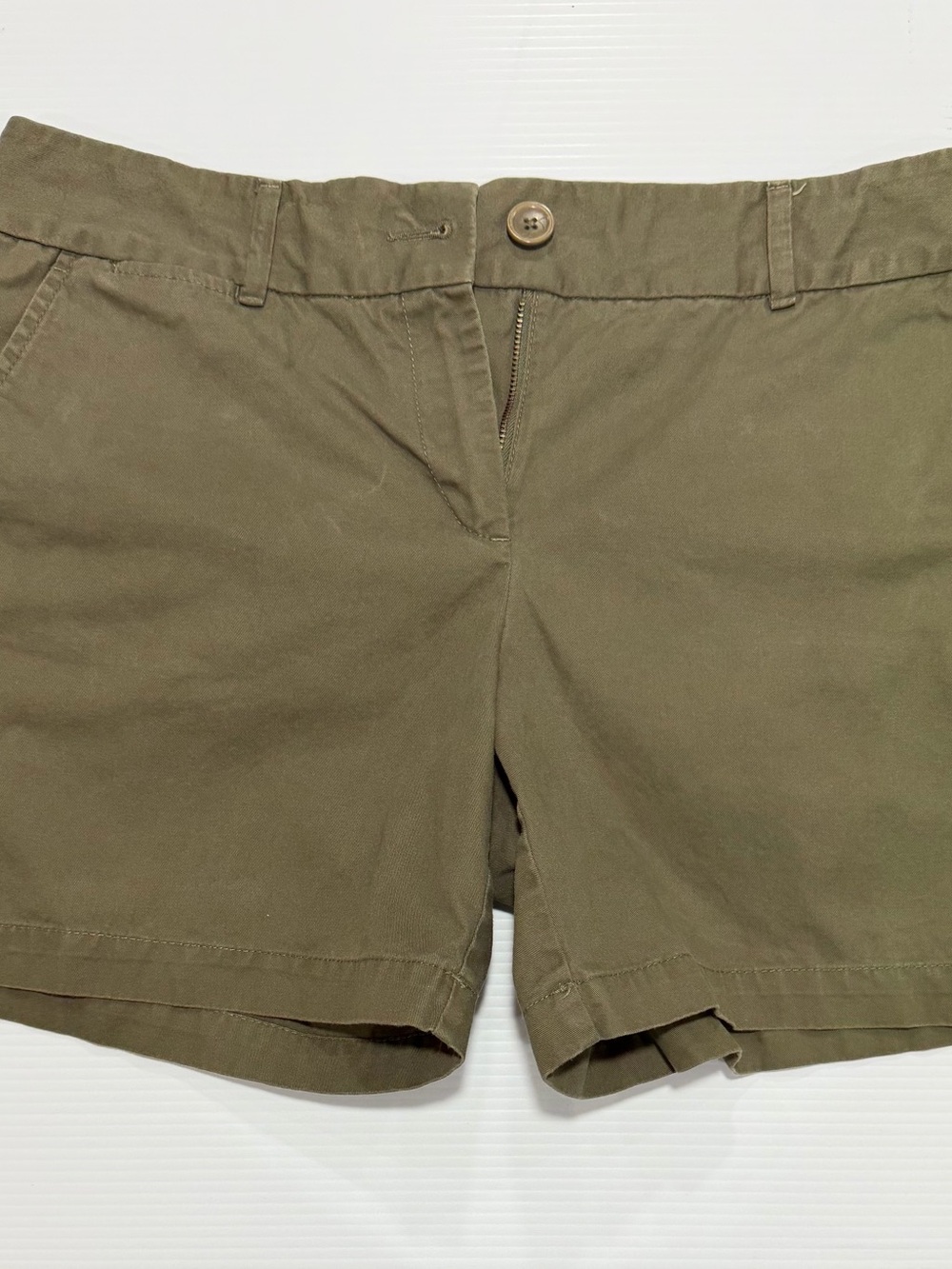 LOFT Olive Utility Cotton Bermuda Shorts
